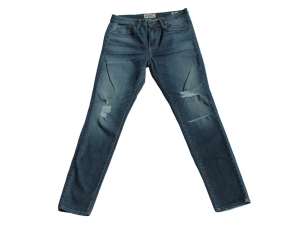 Women's High Waist Skinny Jeans Dusty Blue Destroy