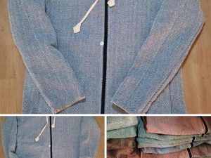 Men's / Women Hemp Beach Natural Color Zip Up Jacket